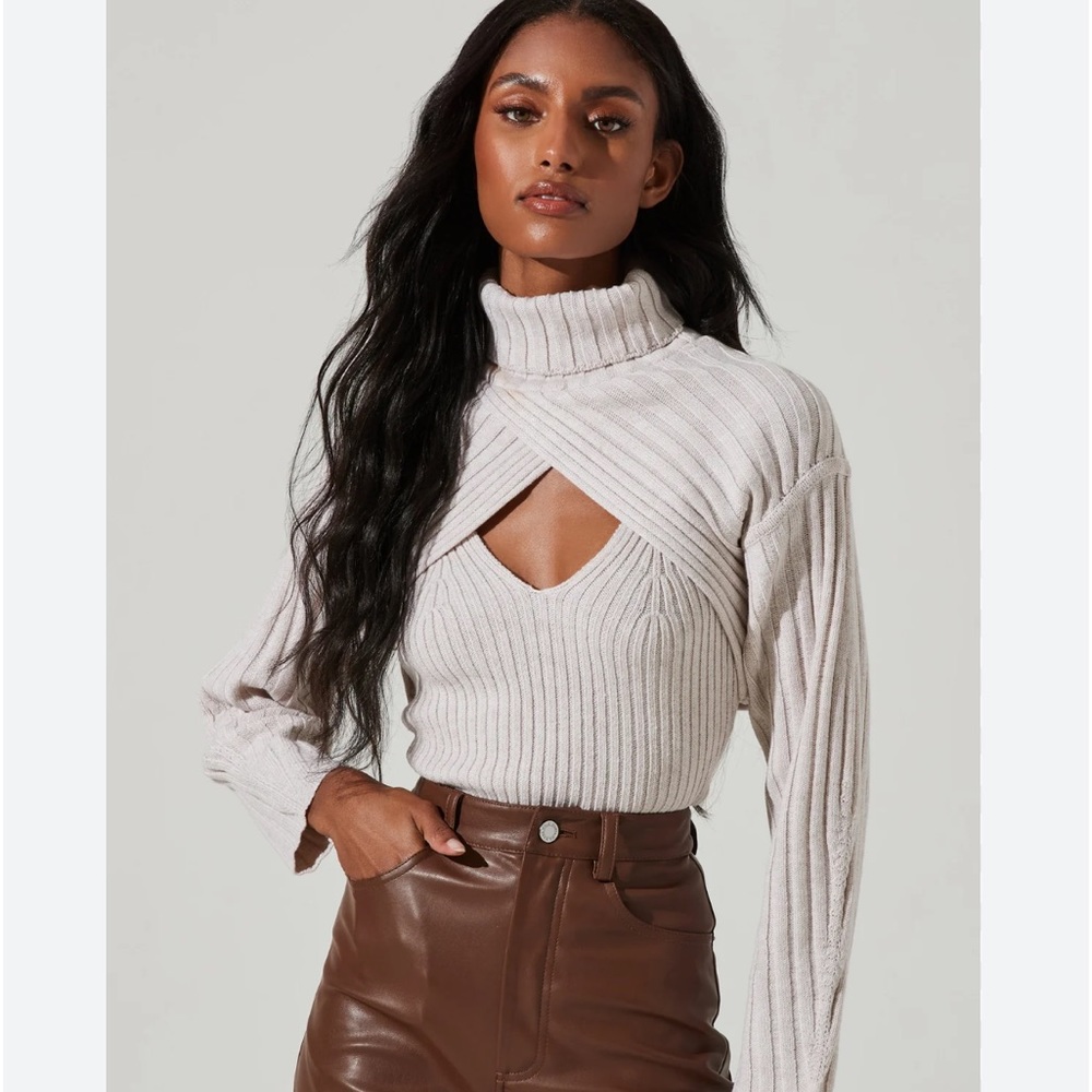 ASTR the label Soraya Turtleneck Shrug Sweater